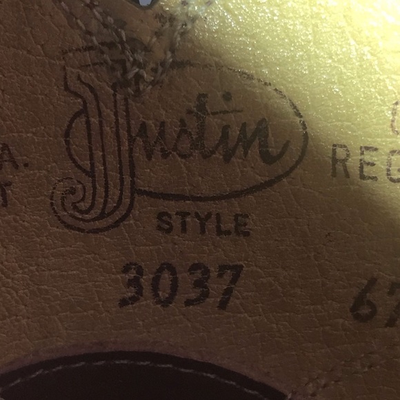 Justin Cowboy Boots Style #3037 Burgundy Wine Ropers Men's Size 9EE - Picture 8 of 8